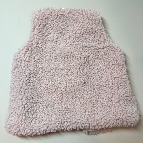 Vignette 12-28 Months Pink Sherpa Vest Tassel Pom Faux Fur Toddler Girl Gingham - Picture 2 of 7